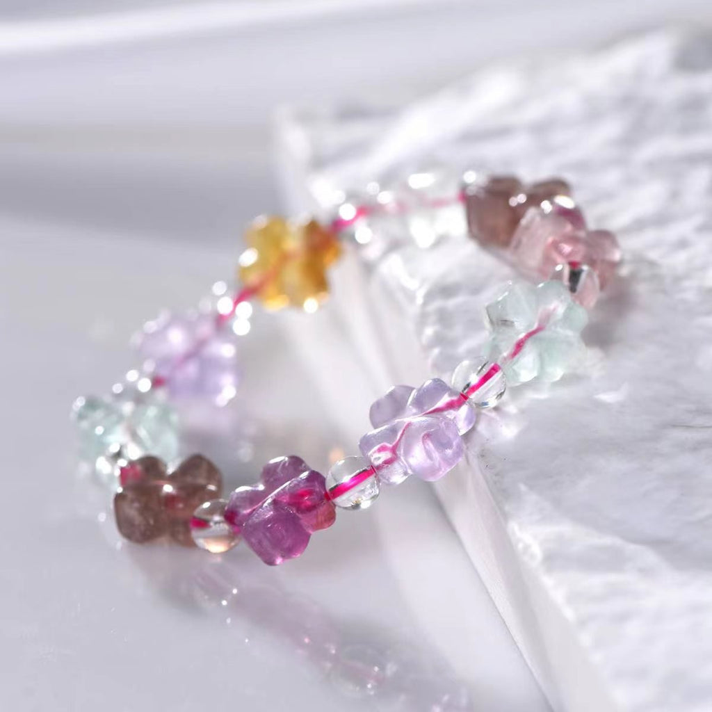 Floral Spectrum Fluorite Guardian Bracelet - EclipticJewBracelets