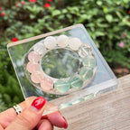 Fluorite Rose Quartz Bracelet | Clear Crystal Aura Cleansing Amulet | Taoist Consecrated Emotional Healing & Mental Clarity Jewelry