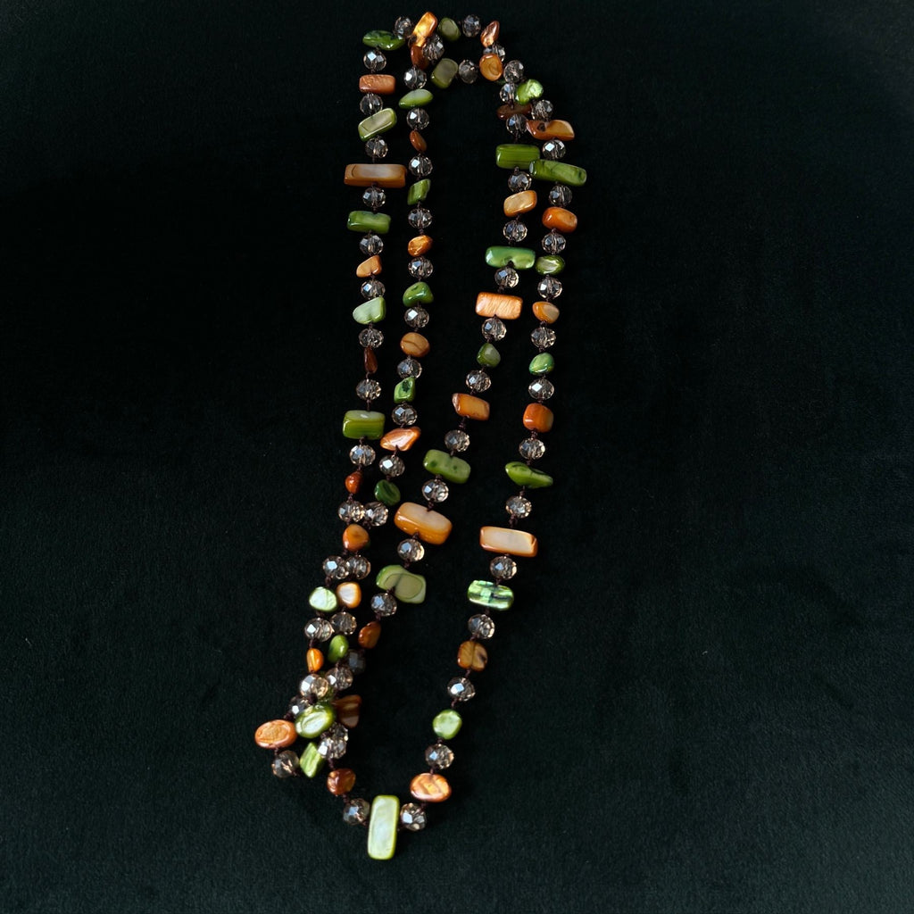 Forest Glow Shell Necklace | 120cm Long Layered Natural Shell Strand