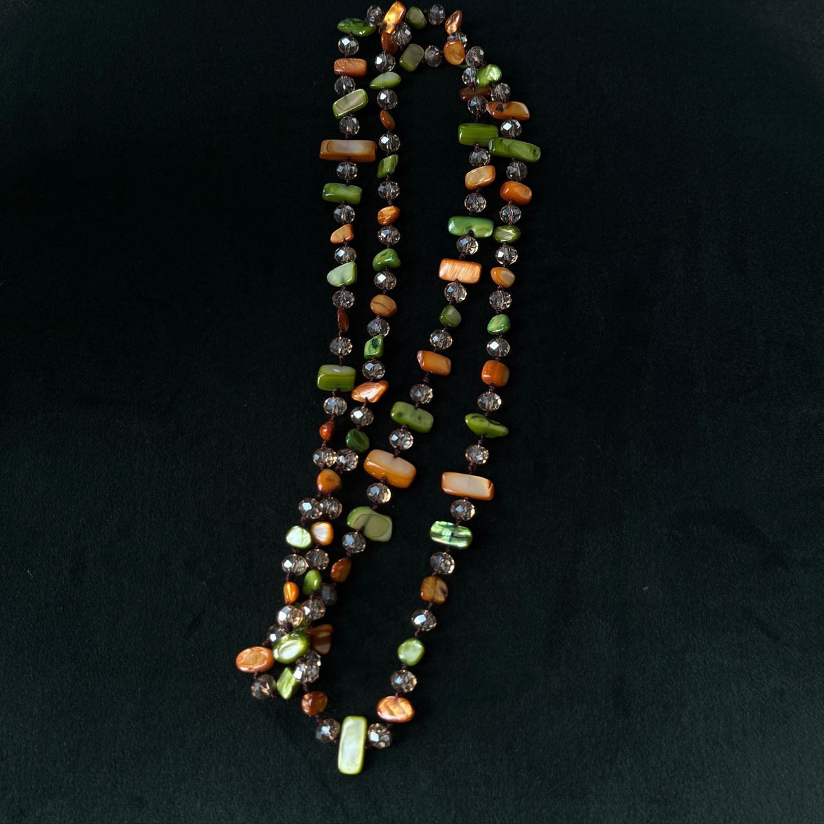 Forest Glow Shell Necklace | 120cm Long Layered Natural Shell Strand