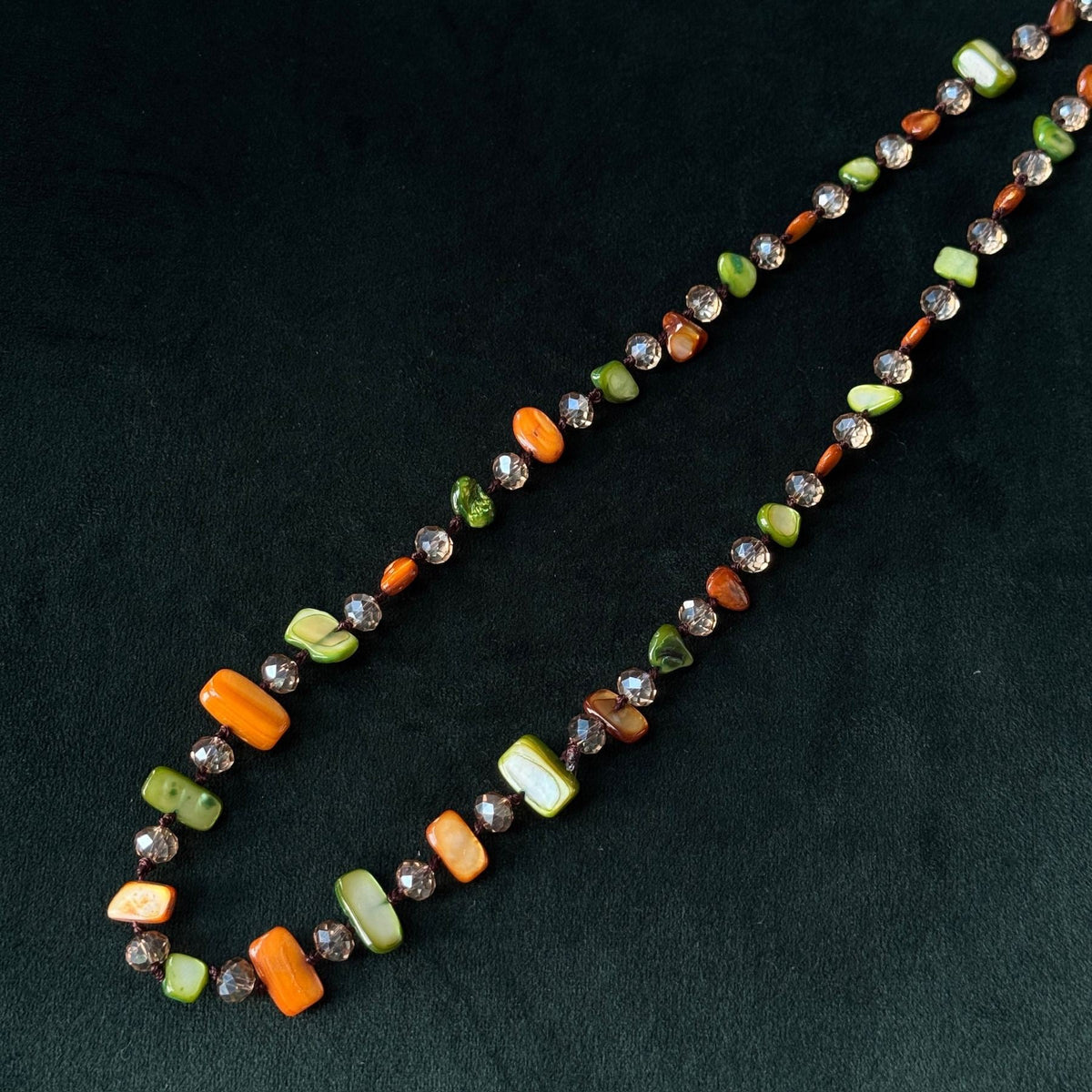 Forest Glow Shell Necklace | 120cm Long Layered Natural Shell Strand