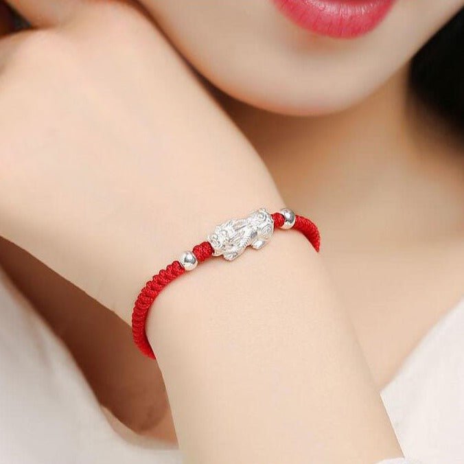 Fortune's Guardian Pixiu Red String Bracelet - EclipticJewbraceletBraceletsnew