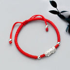 Fortune's Guardian Pixiu Red String Bracelet