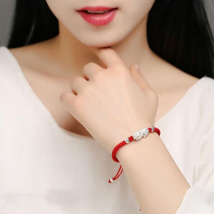 Fortune's Guardian Pixiu Red String Bracelet - EclipticJewbraceletBraceletsnew