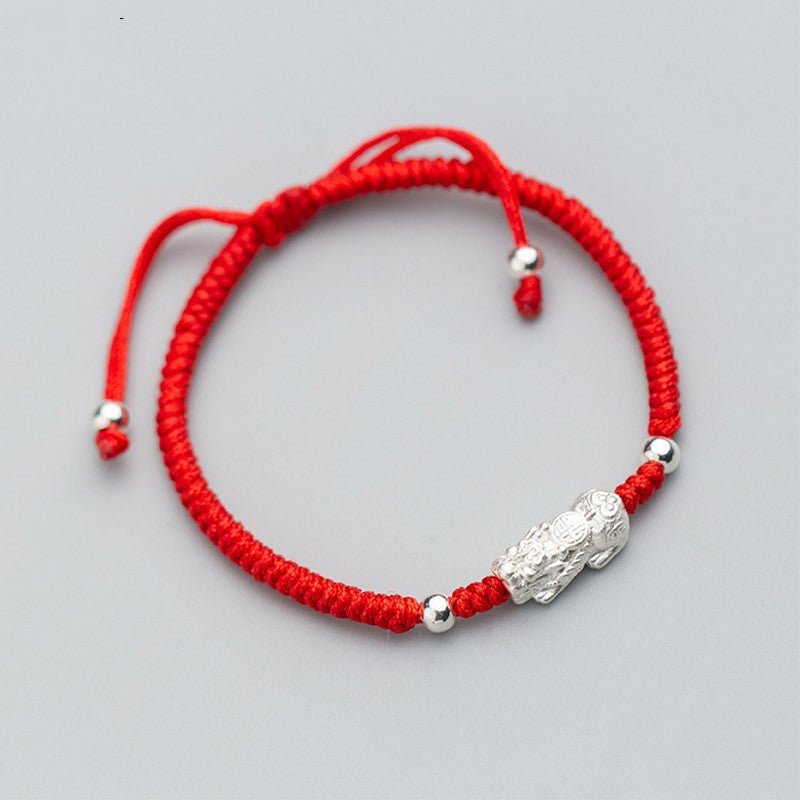 Fortune's Guardian Pixiu Red String Bracelet - EclipticJewbraceletBraceletsnew