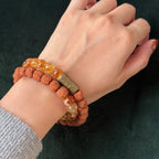 Golden Aura Citrine Bodhi Seed Bracelet | Radiance, grounding, and spiritual clarity