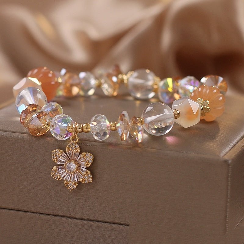 Golden Citrine Pumpkin Glow Jade Crystal Bracelet - EclipticJew