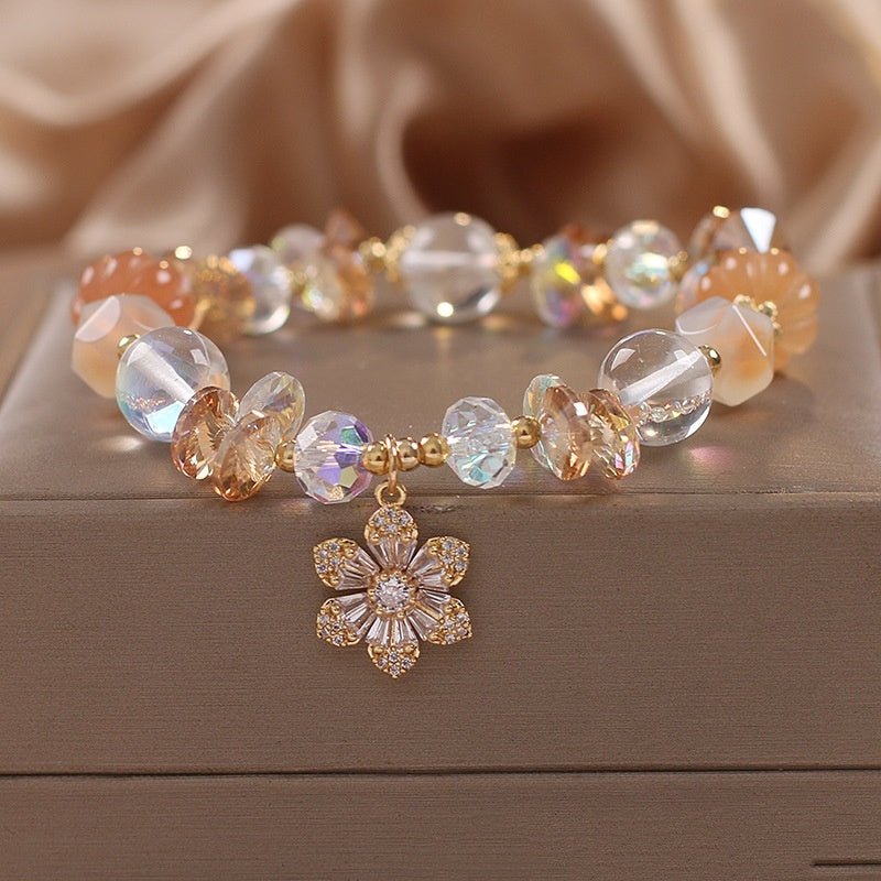 Golden Citrine Pumpkin Glow Jade Crystal Bracelet