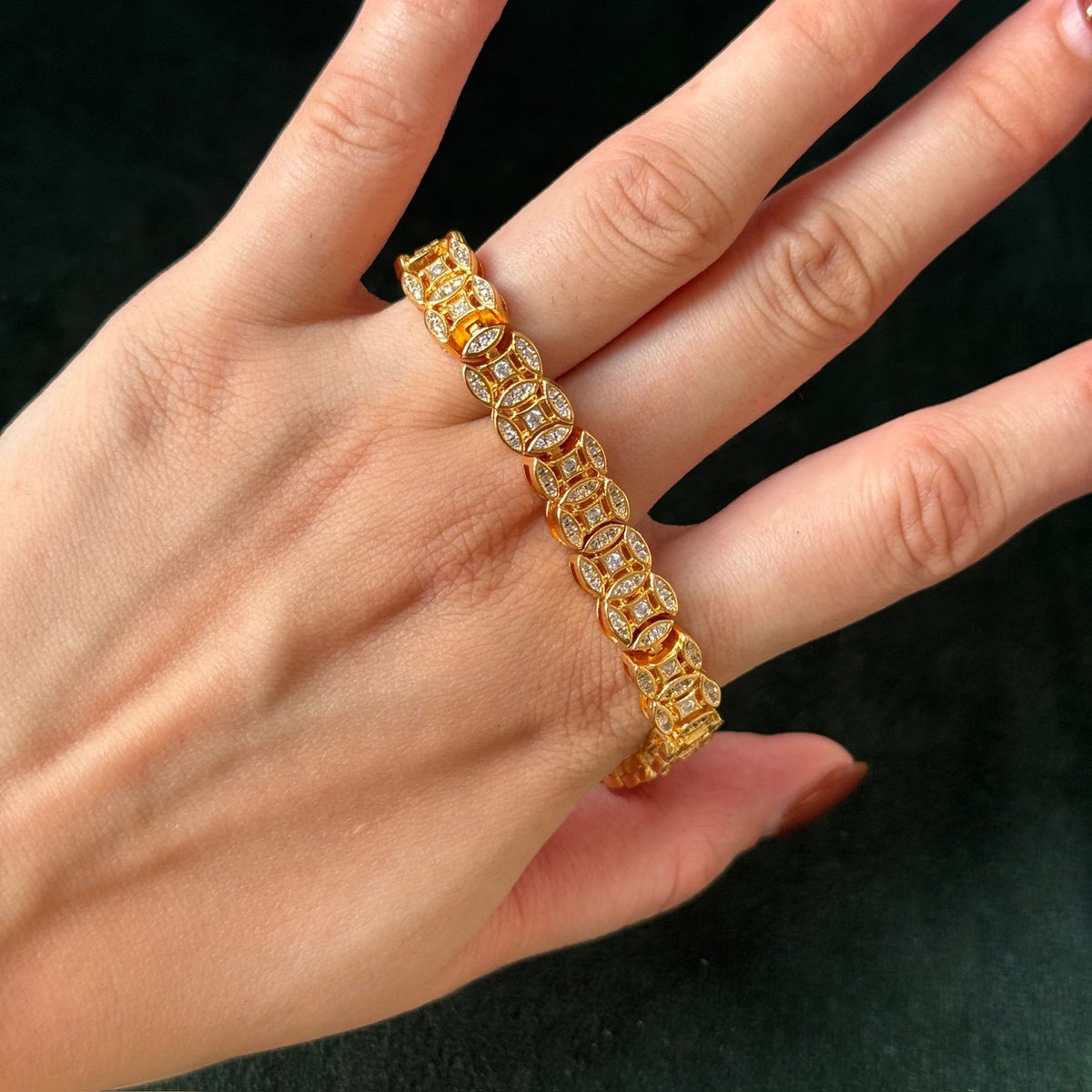 Golden Five-Emperor Wealth Bangle | Auspicious fortune, sparkling protection