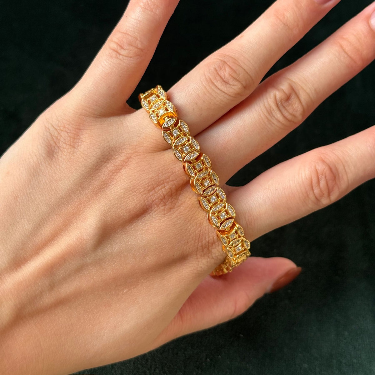 Golden Five-Emperor Wealth Bangle | Auspicious fortune, sparkling protection