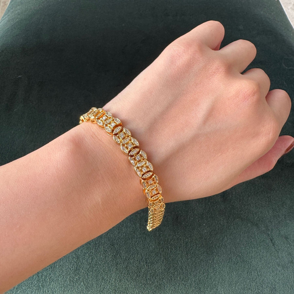 Golden Five-Emperor Wealth Bangle | Auspicious fortune, sparkling protection