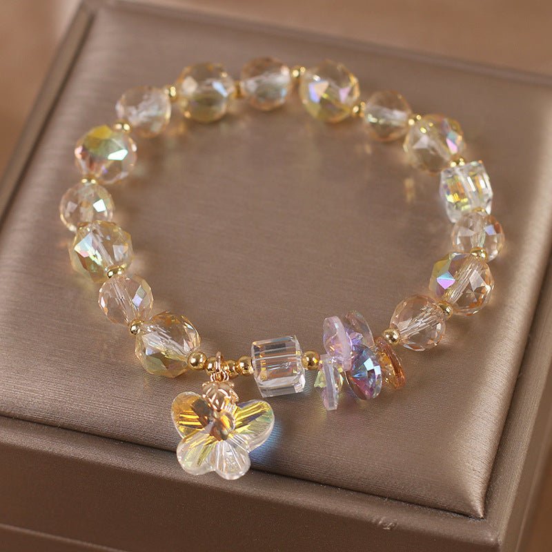 Golden Glow Citrine Butterfly Charm Bracelet