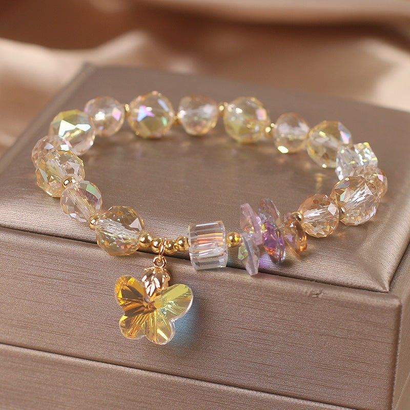 Golden Glow Citrine Butterfly Charm Bracelet - EclipticJew