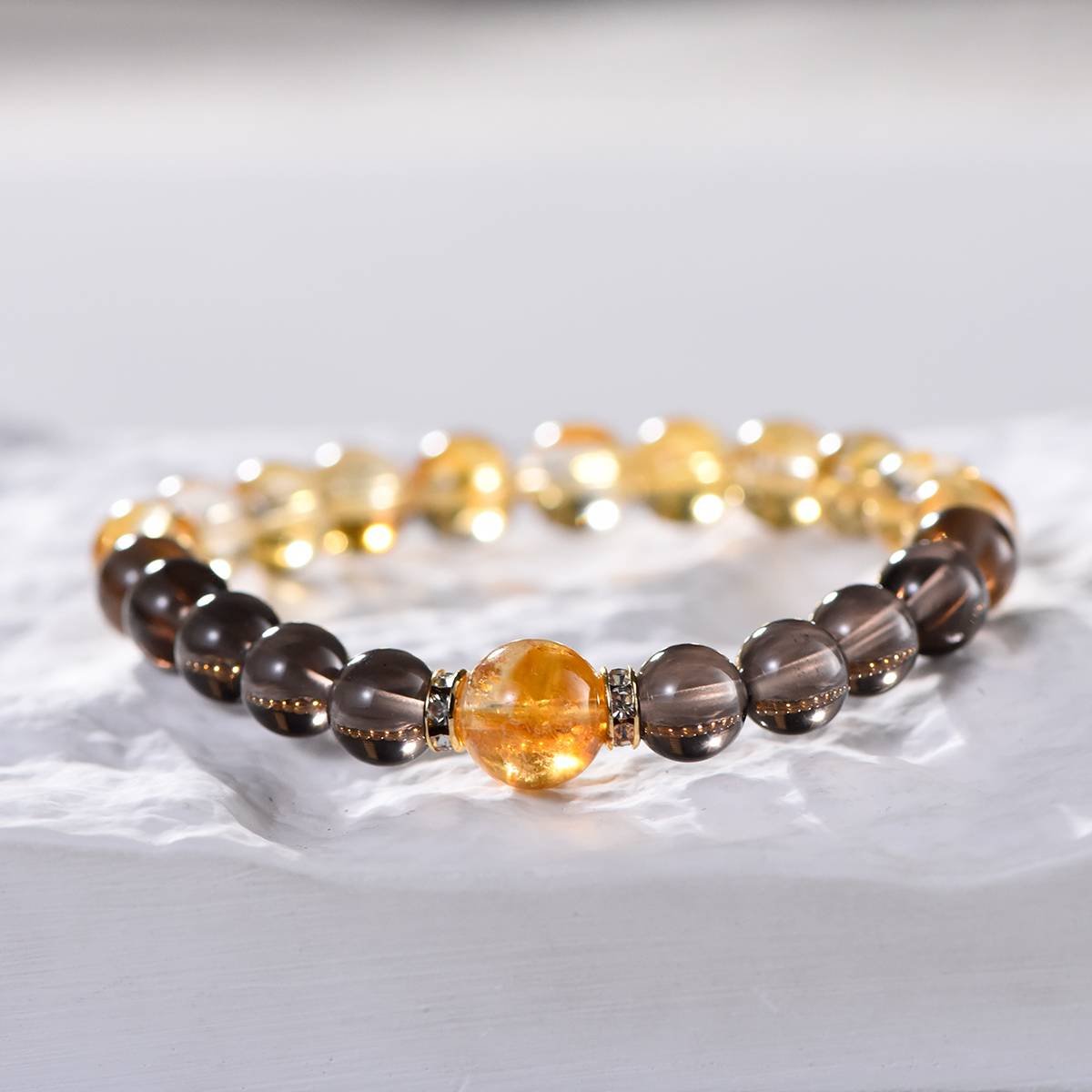 Golden Glow Citrine & Smoky Quartz Bracelet - EclipticJewB2G1FBraceletscitrine