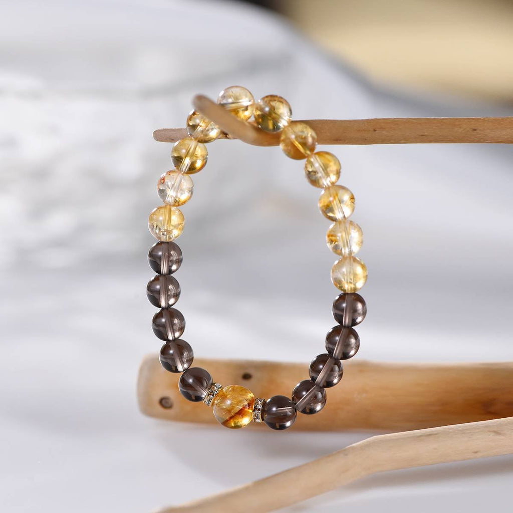 Golden Glow Citrine & Smoky Quartz Bracelet