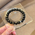 Golden Obsidian Bracelet | 12mm Round Beads | Protective Energy Stone
