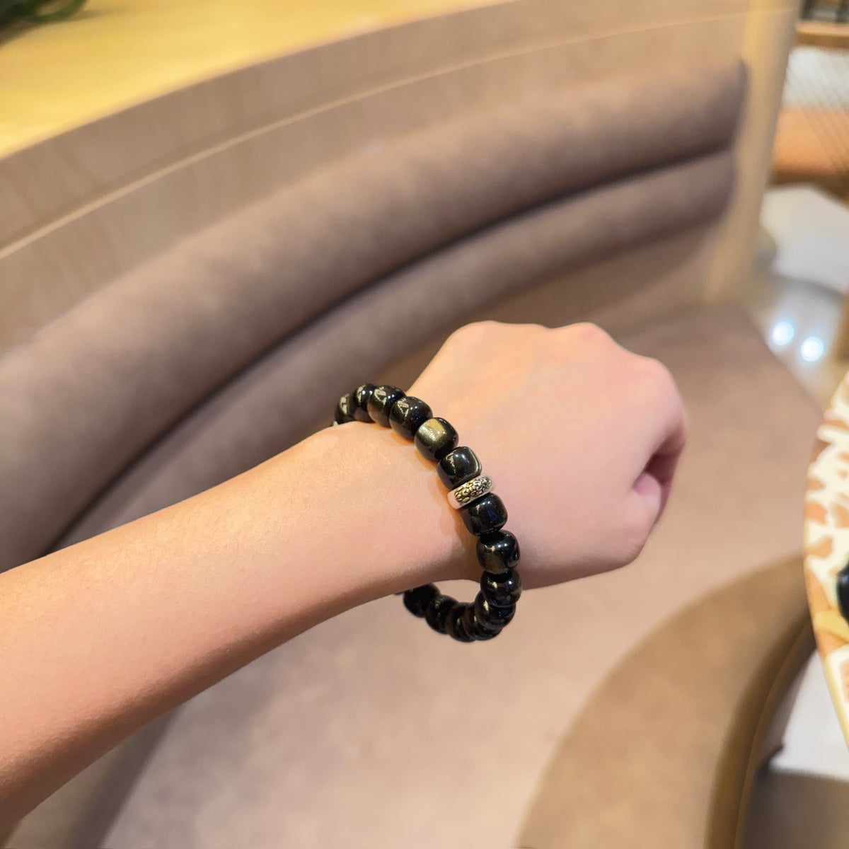 Golden Obsidian Bracelet | 12mm Round Beads | Protective Energy Stone