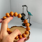 Golden Obsidian Fortune Walnut Bracelet | Walnut Beads With Obsidian for Protection & Prosperity