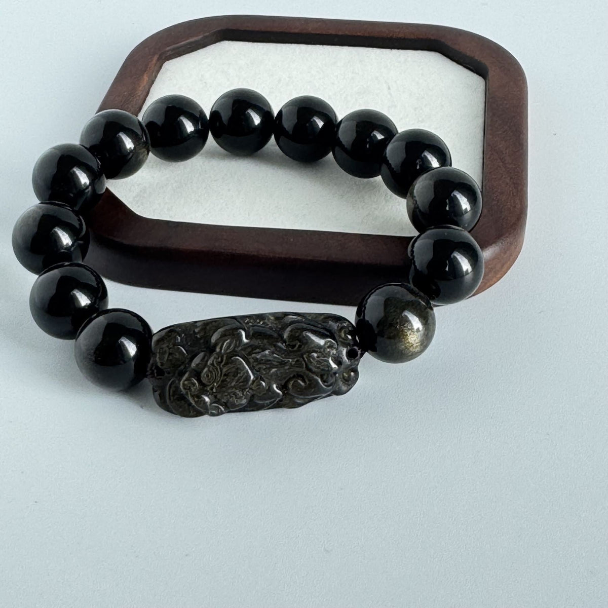 Golden Obsidian Pixiu Bracelet | Obsidian Beads | Lucky Pixiu Charm | Protection Bracelet