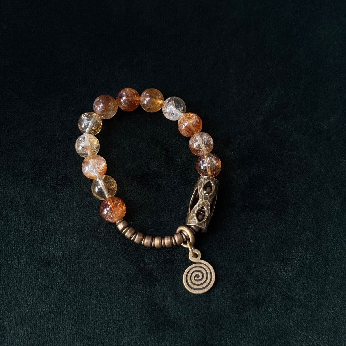 Golden Path Citrine & Brass Talisman Bracelet | Radiance, protection, and ancient charm woven