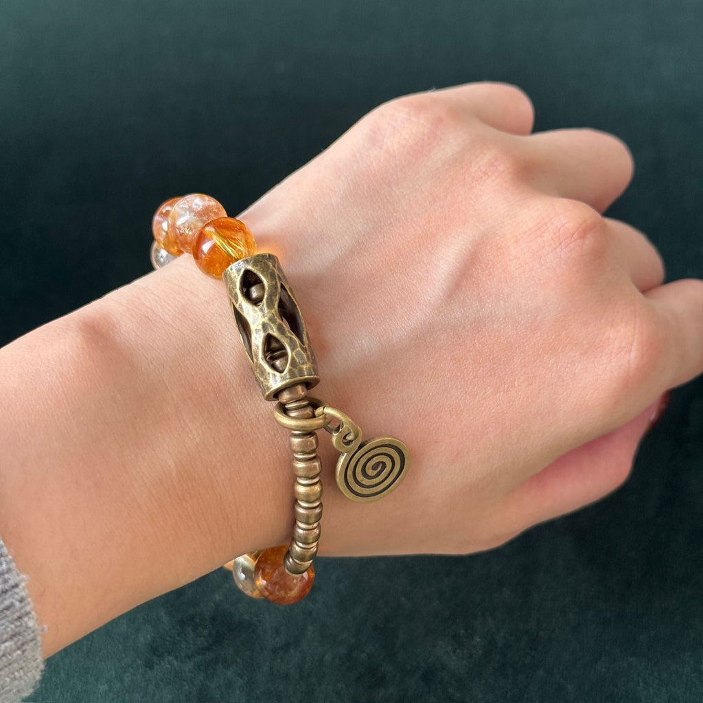 Golden Path Citrine & Brass Talisman Bracelet | Radiance, protection, and ancient charm woven