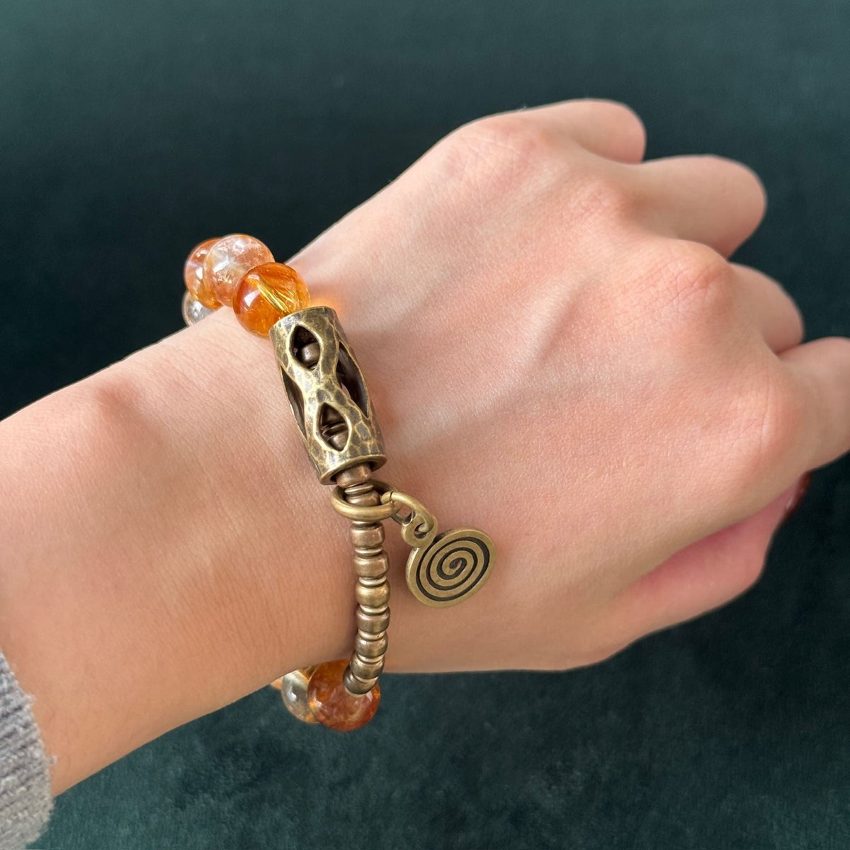 Golden Path Citrine & Brass Talisman Bracelet | Radiance, protection, and ancient charm woven