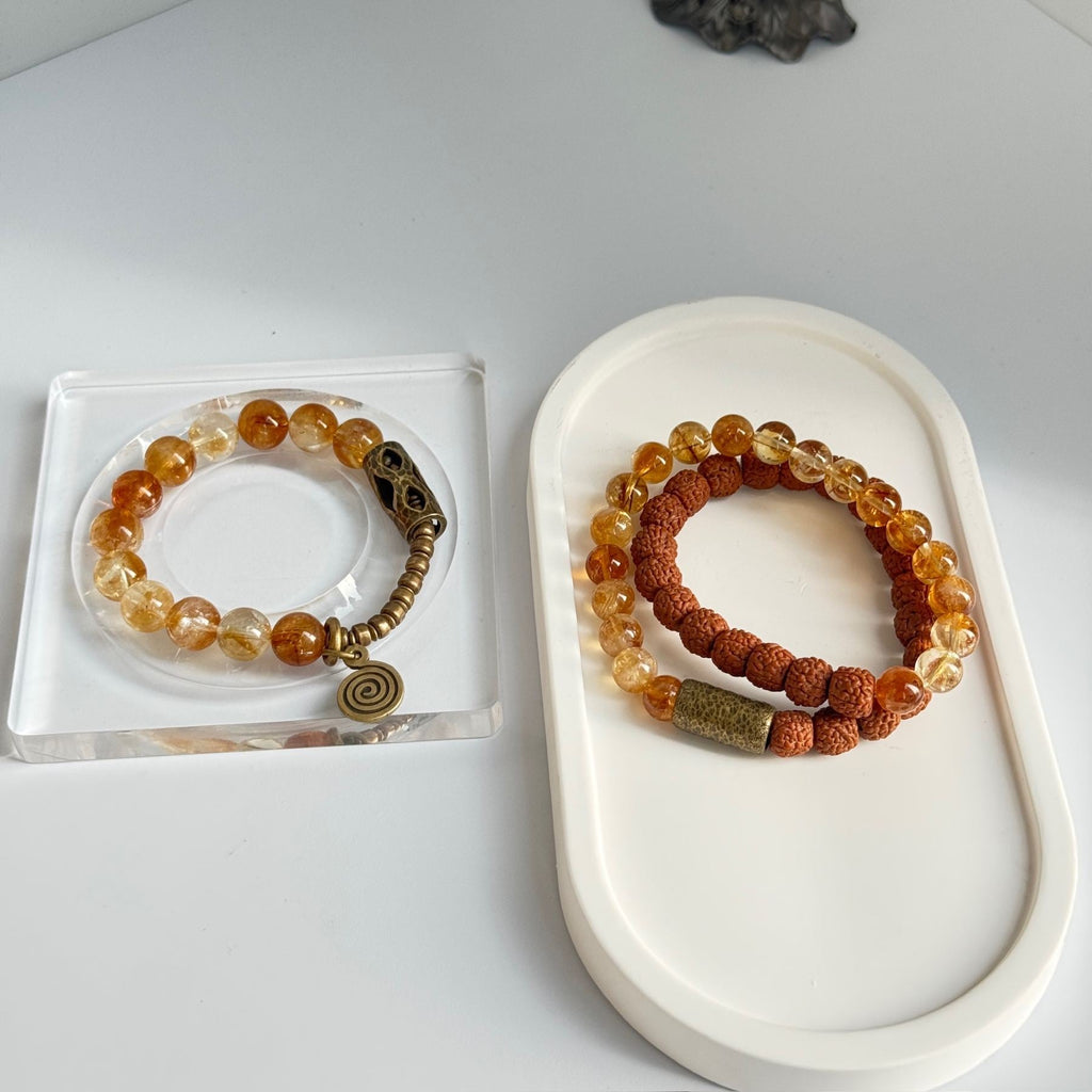 Golden Path Citrine & Brass Talisman Bracelet | Radiance, protection, and ancient charm woven