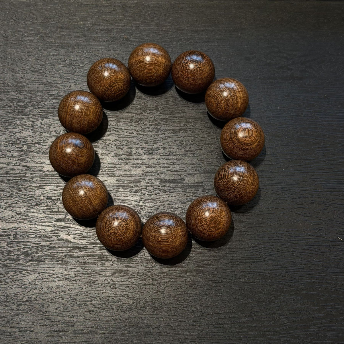 Golden Sandalwood Bracelet, Natural Aged Zebrawood Beads, Meditation Prayer Mala, Spiritual Grounding Unisex Gift, 12mm