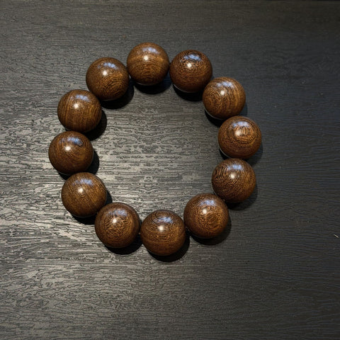 Golden Sandalwood Bracelet, Natural Aged Zebrawood Beads, Meditation Prayer Mala, Spiritual Grounding Unisex Gift, 12mm