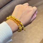 Golden Tiger Eye Bracelet | Wealth Energy Beads | Spiritual Bracelet with Fortune Charm