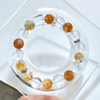 Golden Tower Quartz & Clear Crystal Bracelet | Wealth Light Talisman
