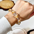 Golden Tower Quartz & Clear Crystal Bracelet | Wealth Light Talisman