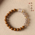 Gray Agate & Incense Bead Bracelet – Herbal Scented Calm with Rose Quartz Accents