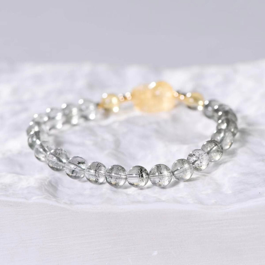 Green Phantom & Citrine Pixiu Power Bracelet - EclipticJewbraceletBraceletscitrine