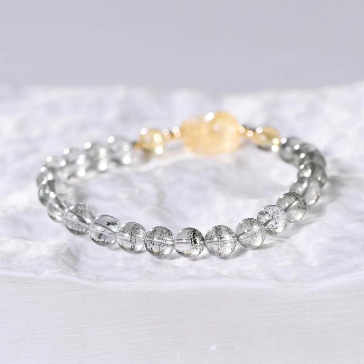 Green Phantom & Citrine Pixiu Power Bracelet - EclipticJewbraceletBraceletscitrine