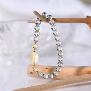 Green Phantom & Citrine Pixiu Power Bracelet - EclipticJewbraceletBraceletscitrine