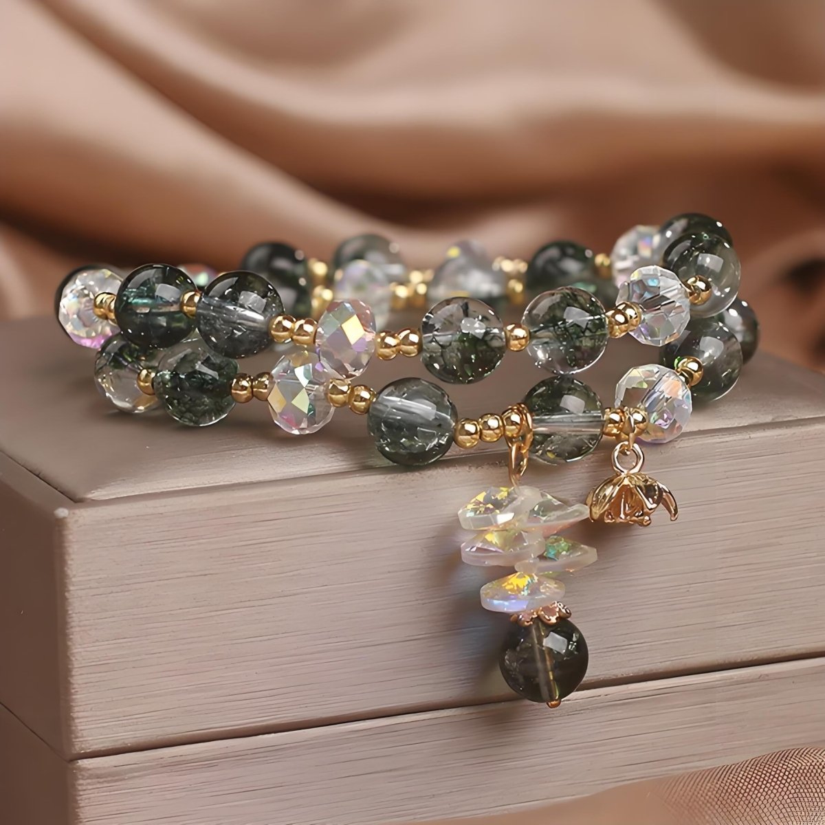 Green Phantom Quartz Double-Wrap Bracelet - EclipticJewBraceletsGreen Phantom Quartznew