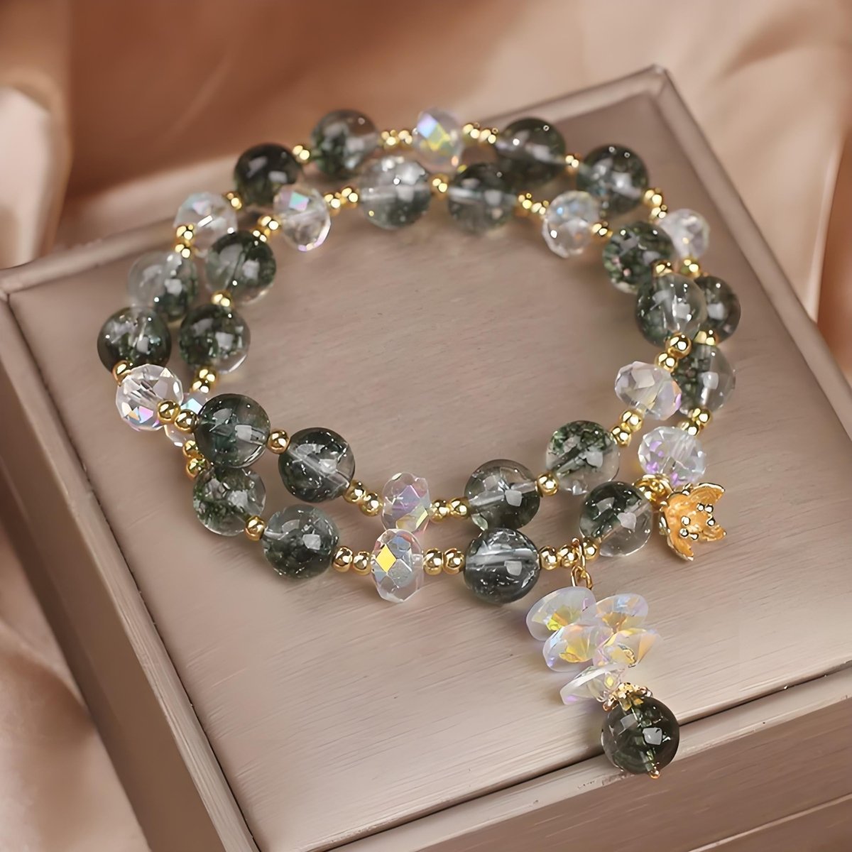 Green Phantom Quartz Double-Wrap Bracelet - EclipticJewBraceletsGreen Phantom Quartznew