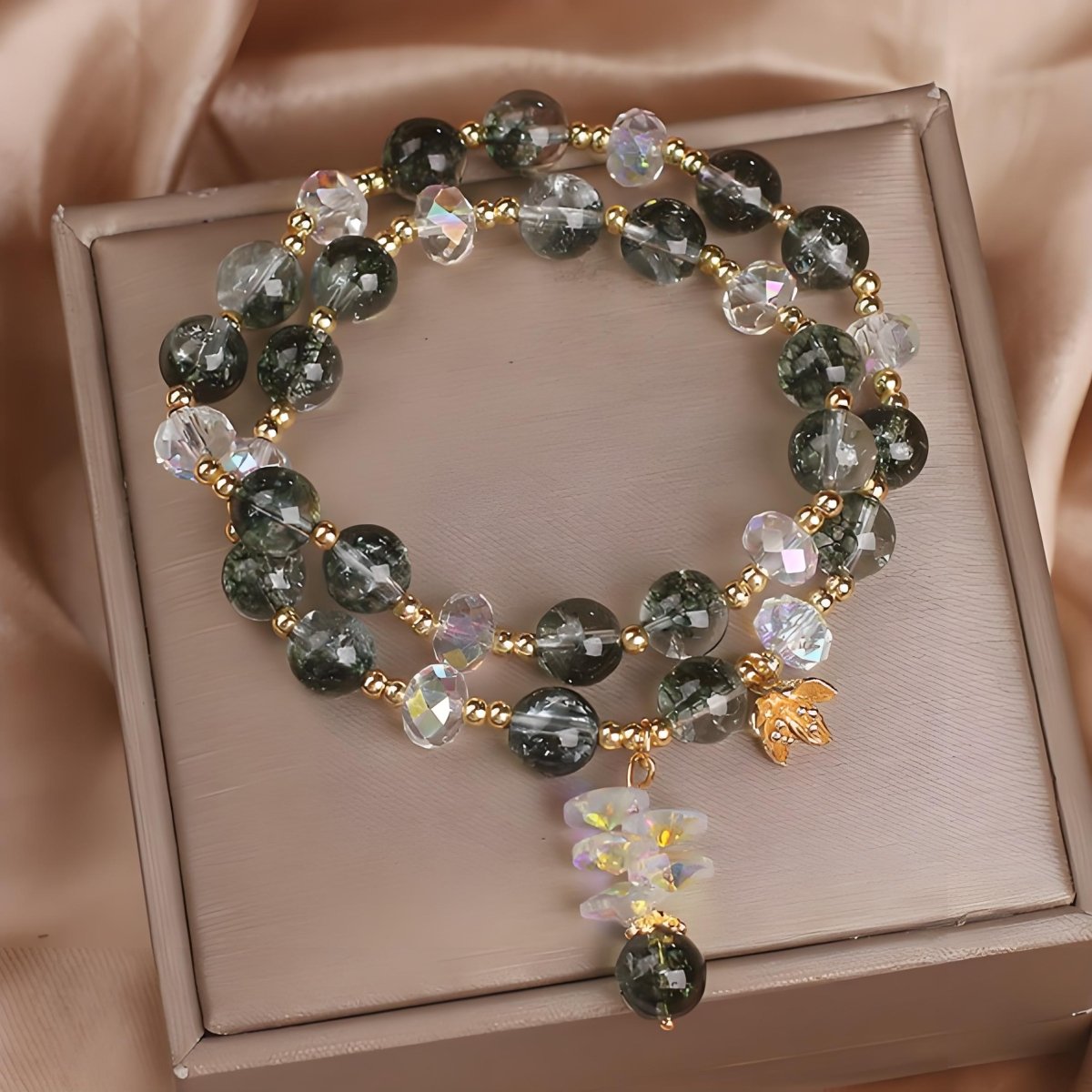 Green Phantom Quartz Double-Wrap Bracelet - EclipticJewBraceletsGreen Phantom Quartznew