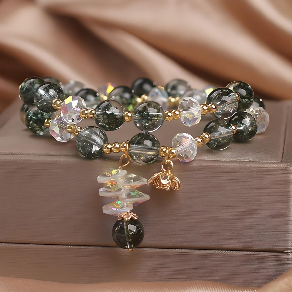 Green Phantom Quartz Double-Wrap Bracelet