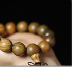 Green Sandalwood Bead Bracelet – Taoist 15 - Bead Circle for Calm & Meditation - EclipticJew