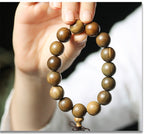Green Sandalwood Bead Bracelet – Taoist 15 - Bead Circle for Calm & Meditation - EclipticJew