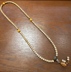 Hainan Star and Moon Bodhi Seed Mala, 108 Prayer Beads Necklace, God of Wealth Caishen Amulet, Tibetan Style Meditation Jewelry