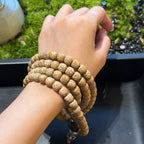 Hainan Star and Moon Bodhi Seed Mala, 108 Prayer Beads Necklace, God of Wealth Caishen Amulet, Tibetan Style Meditation Jewelry