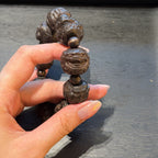 Hand Carved Blackwood Pixiu Bracelet, Wealth Magnet Mythical Beast Mala, Spiritual Protection Amulet, Zen Feng Shui Men Gift