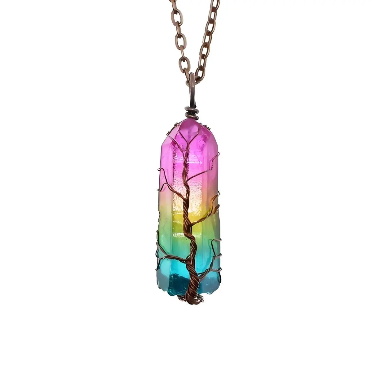 Healing Crystal Tree of Life Pendant - Balance & Spirituality - EclipticJewpendanttrend