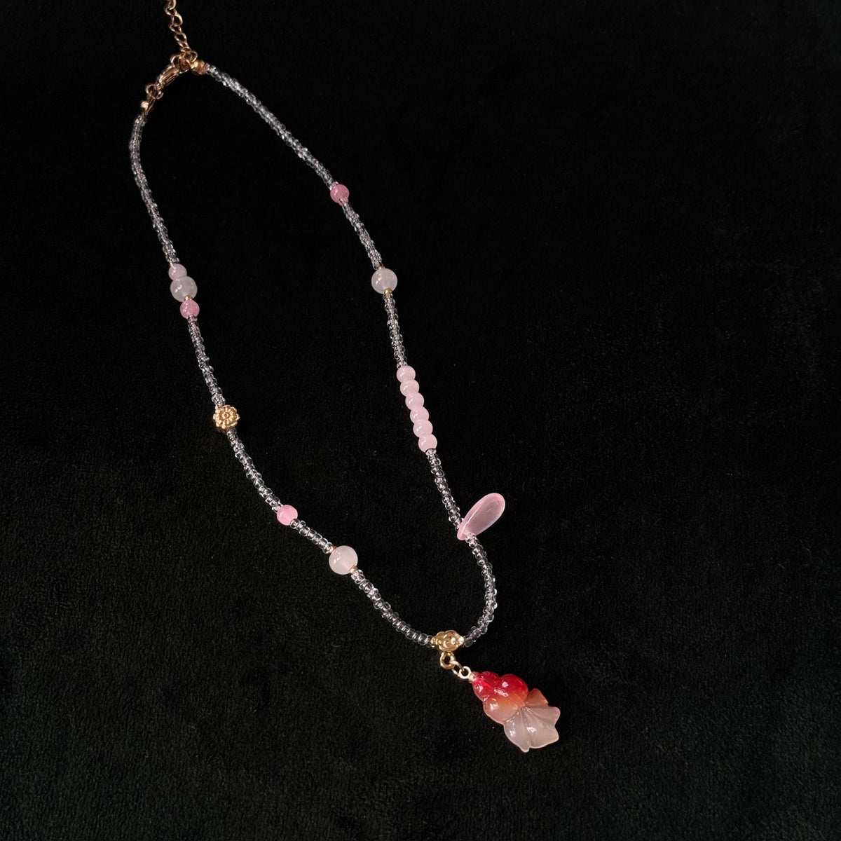 Koi Spirit Necklace | Carved Lucky Fish Pendant for Fortune & Flow