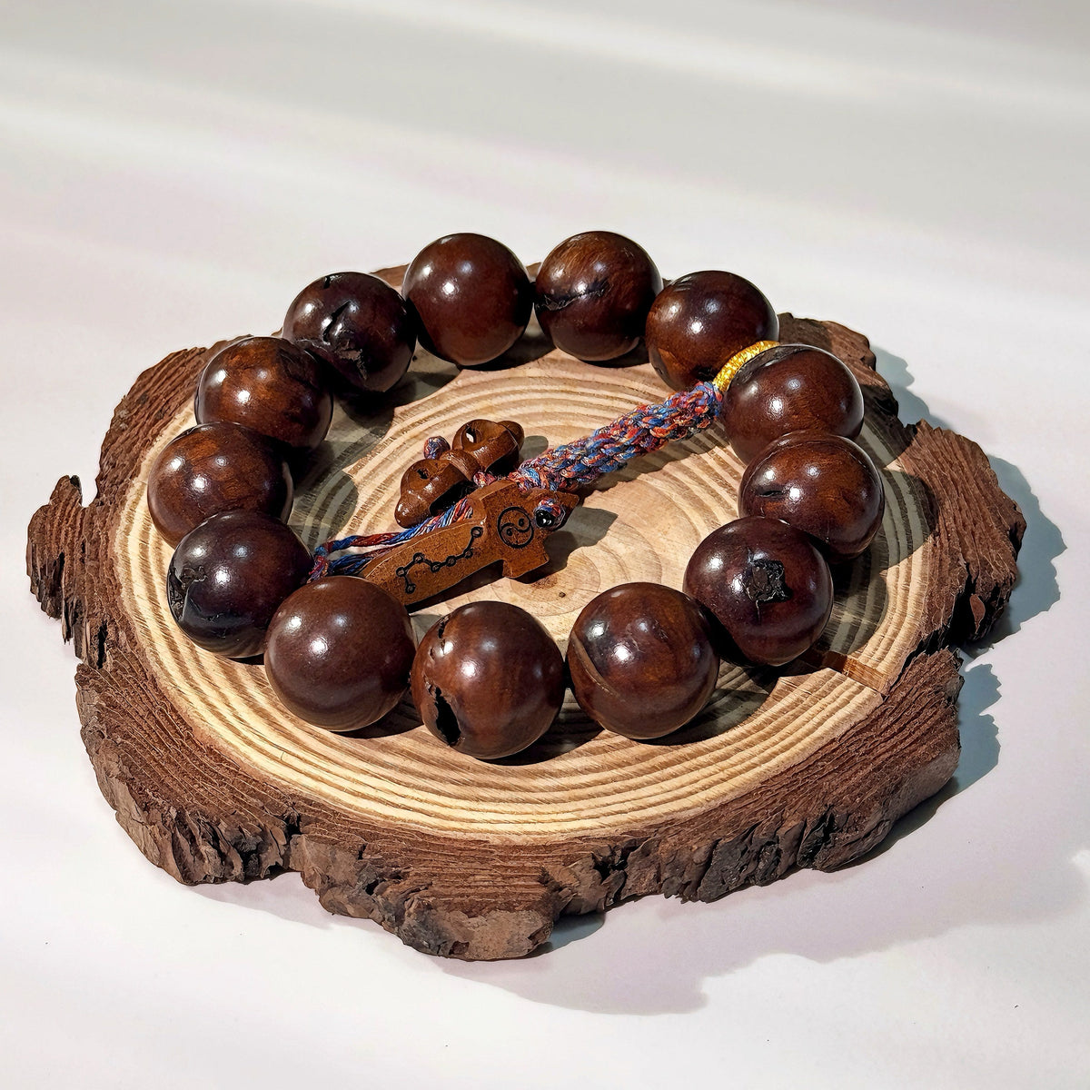 Lightning-Struck Jujube Wood Bracelet | Natural Daoist Charm
