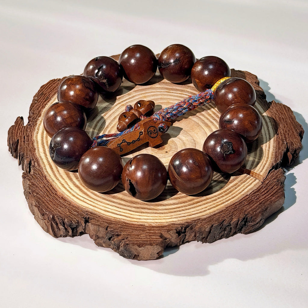 Lightning-Struck Jujube Wood Bracelet | Natural Daoist Charm