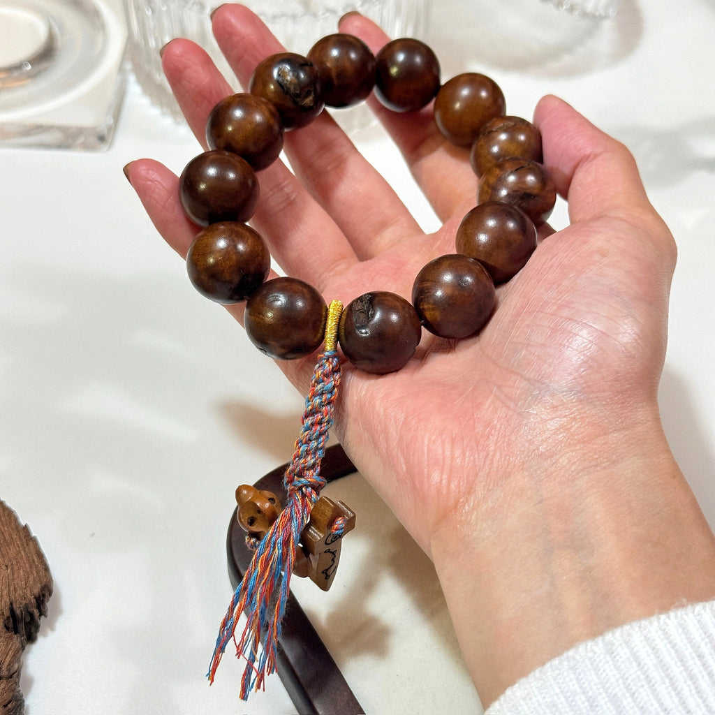 Lightning-Struck Jujube Wood Bracelet | Natural Daoist Charm